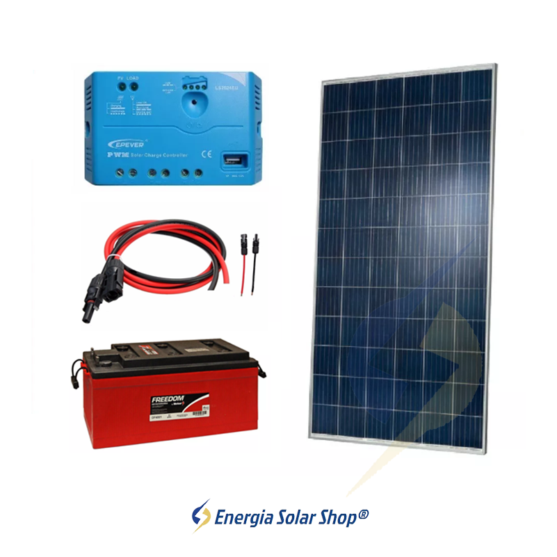 Kit Off Grid 2 x Painel Solar 320w + Controlador Pwm20a + 1 Bateria