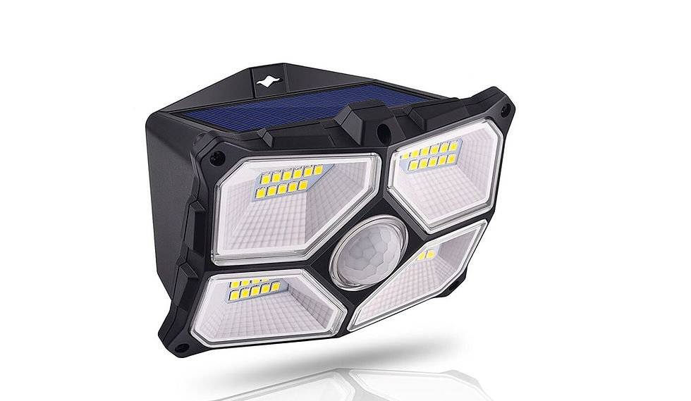 Miniatura: Refletor Solar Potente para Jardim, Holofote Solar Energia Solar Fachada