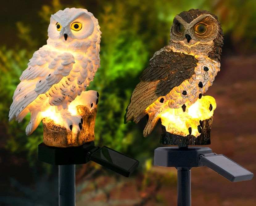 Miniatura: Coruja Para Decoração Jardim Movida a Energia Solar Coruja Solar