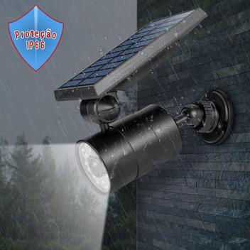 Miniatura: Luminária Energia Solar Câmera Falsa Painel Solar e Sensor de Movimento