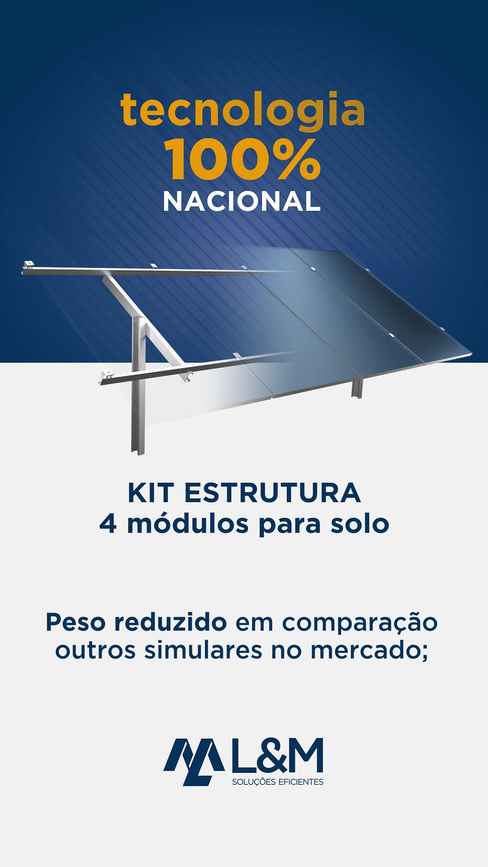 Miniatura: Estrutura Energia Solar 4 Módulos para Solo Energia Solar
