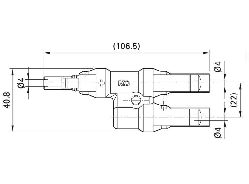 Miniatura: Conector MC4 Multi-Contact 320019 PV-AZS4 Macho Para Conexões em Paralelo