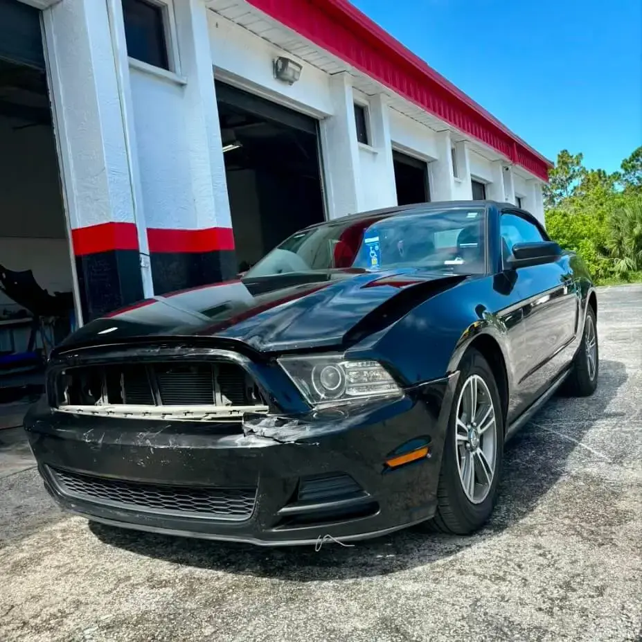 2014 Ford Mustang After A Front End Collision - Before Repair