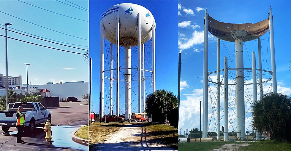 Flushing fire hydrants while the tower was disassembled during the summer of 2021