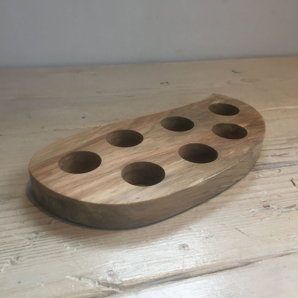 Thumbnail: Handmade rack for seven (7) eggs in spalted beech (526)