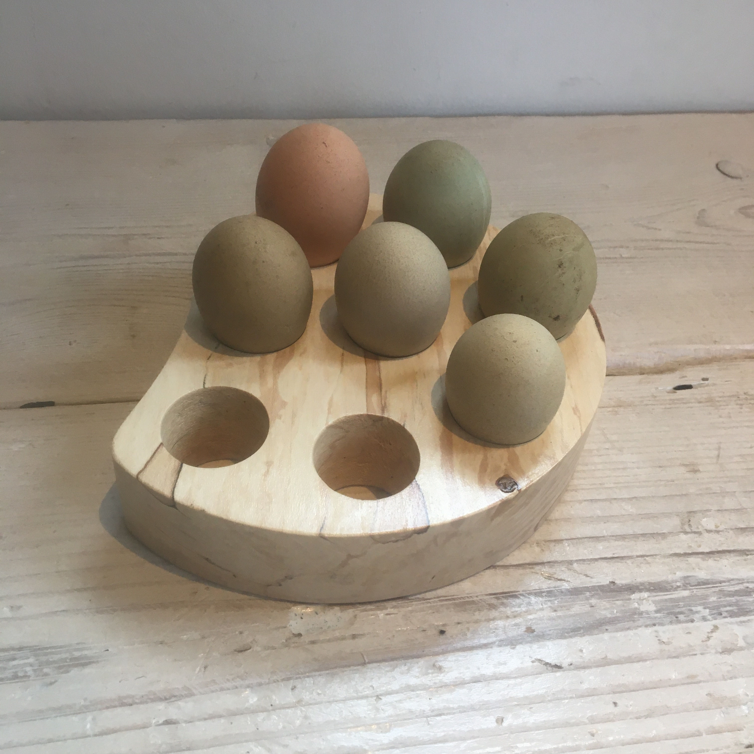 Deeper egg rack for 8 eggs made from light Spalted Beech (528)