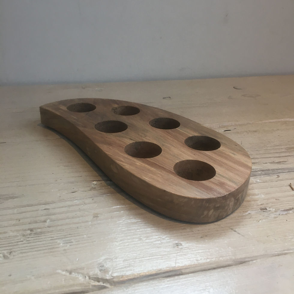 Thumbnail: Handmade rack for seven (7) eggs in spalted beech (526)