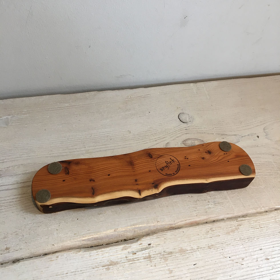 Thumbnail: Thin tealight candle holder for five candles in Scottish Yew (493)