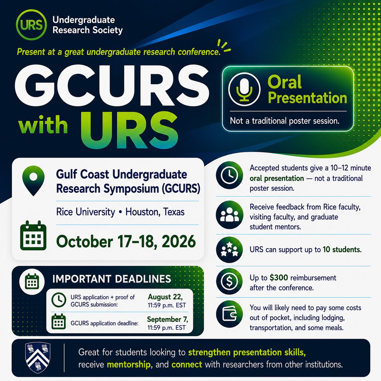 URS Heading to GCURS 2026 at Rice University