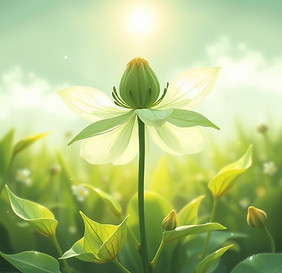 A soft green flower that is strong and e