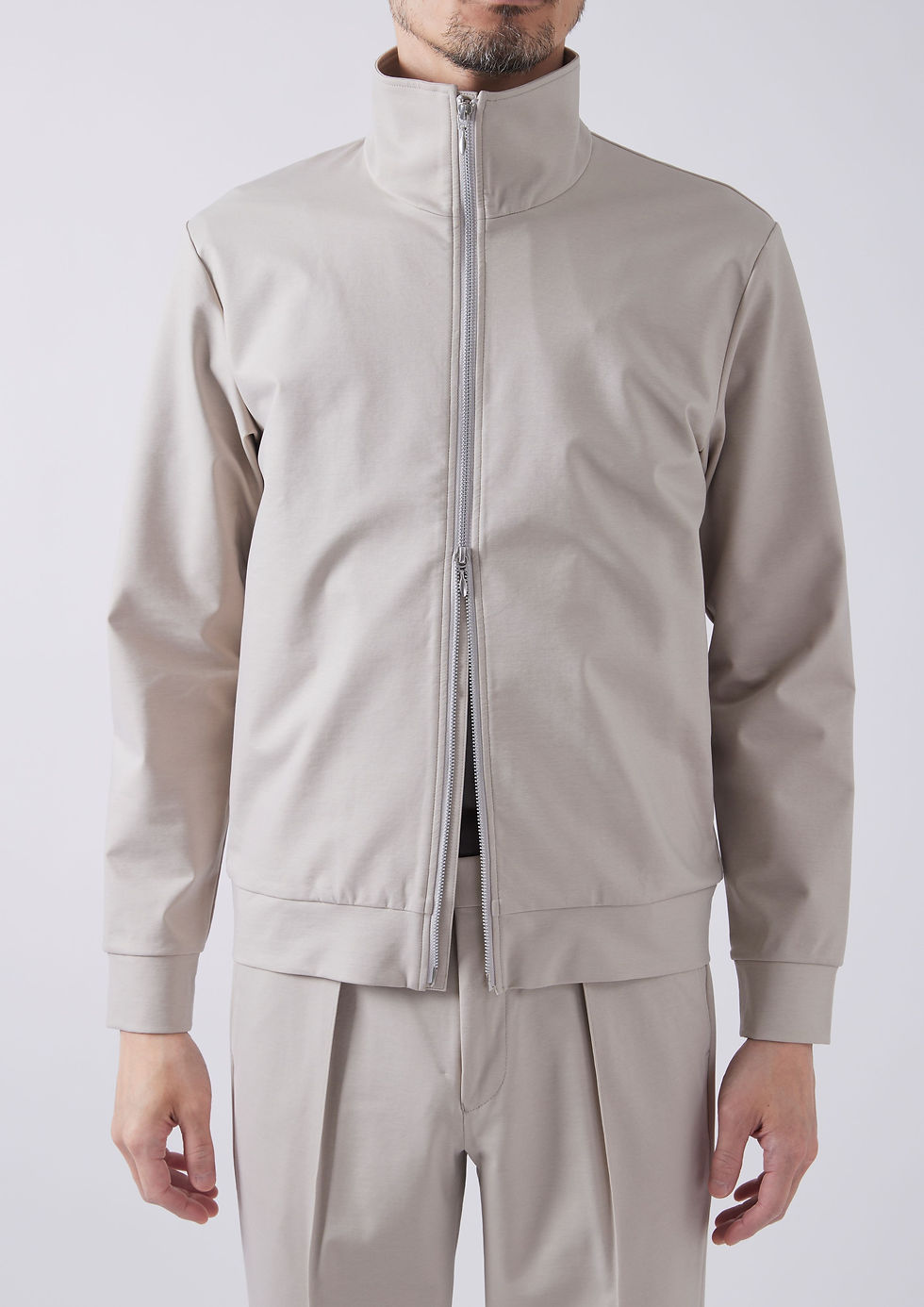 サムネイル： TCR2410502-82 Compressed cotton jersey double zip jacket