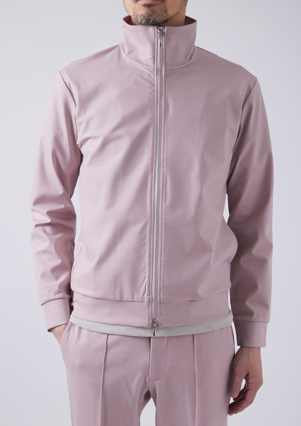 サムネイル： TCR2410502-72 Compressed cotton jersey double zip jacket