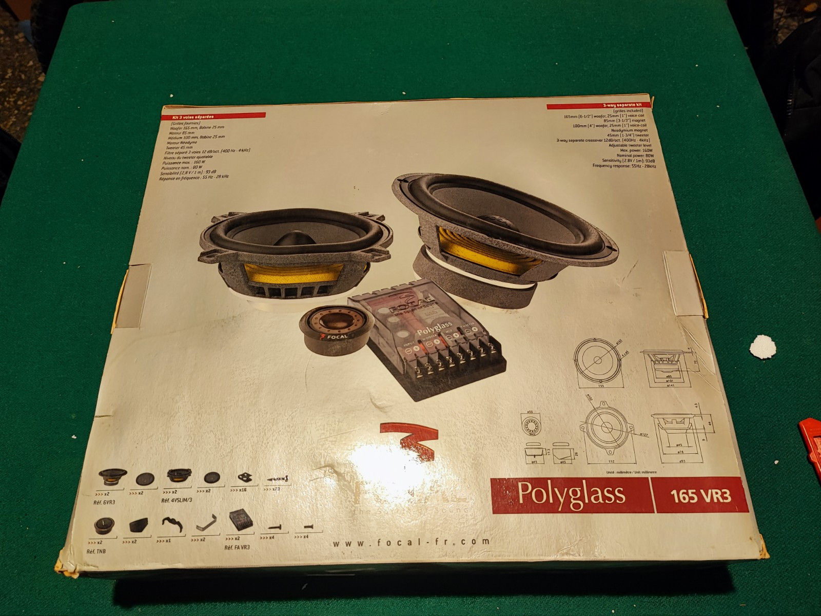 Kit 3 Vie Focal Polyglass 165 VR3 NIB old school vintage retrò