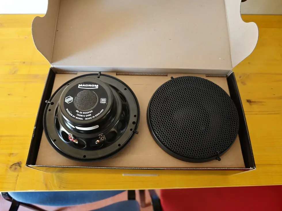 Coppia Woofer 165mm Auto Macrom By Morel 59.15 new old school stock con griglie originali  bobina hexatech - 120w rms - 4ohm
