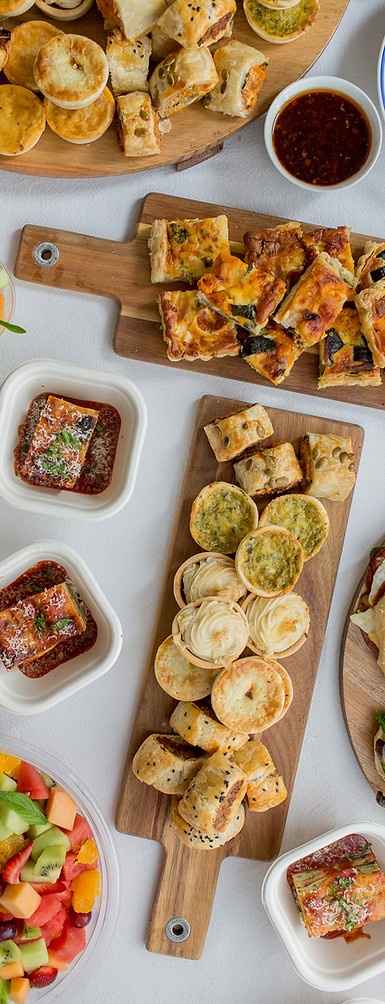 Antipasto platter, pasta and pizza from the Italian Festa package