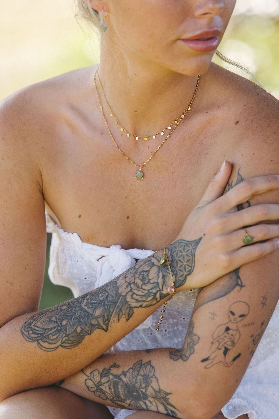 Thumbnail: Eucalyptus Teardrop Necklace