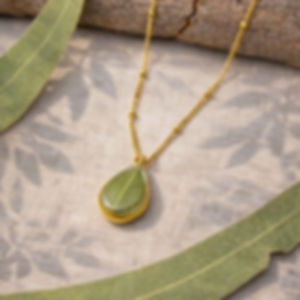 Eucalyptus Teardrop Necklace