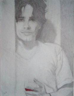 Portrait Jeff Buckley, noir & blanc gran