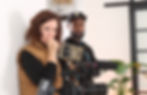 Nina Marinov and Chris Anthony Hamilton on documentary set