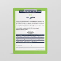 Gift certificate order form