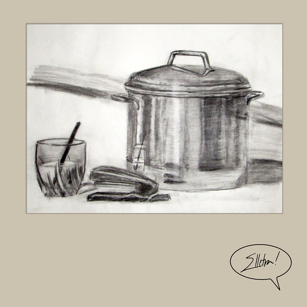 still life, charcoal, 2013