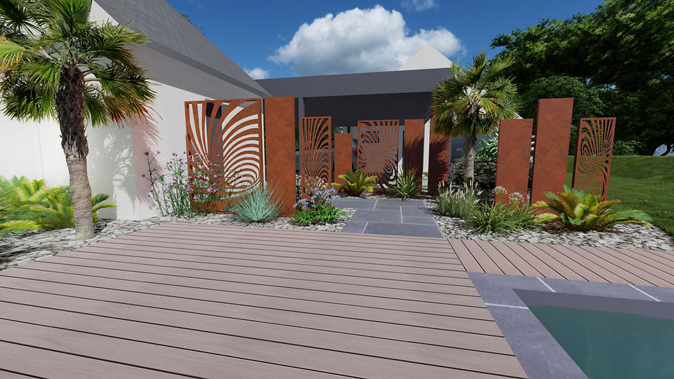 Miniature : panneau-corten-décoratif-pare-vue-occultant-jardin-aménagement-exterieur-piscine-spa-terrasse