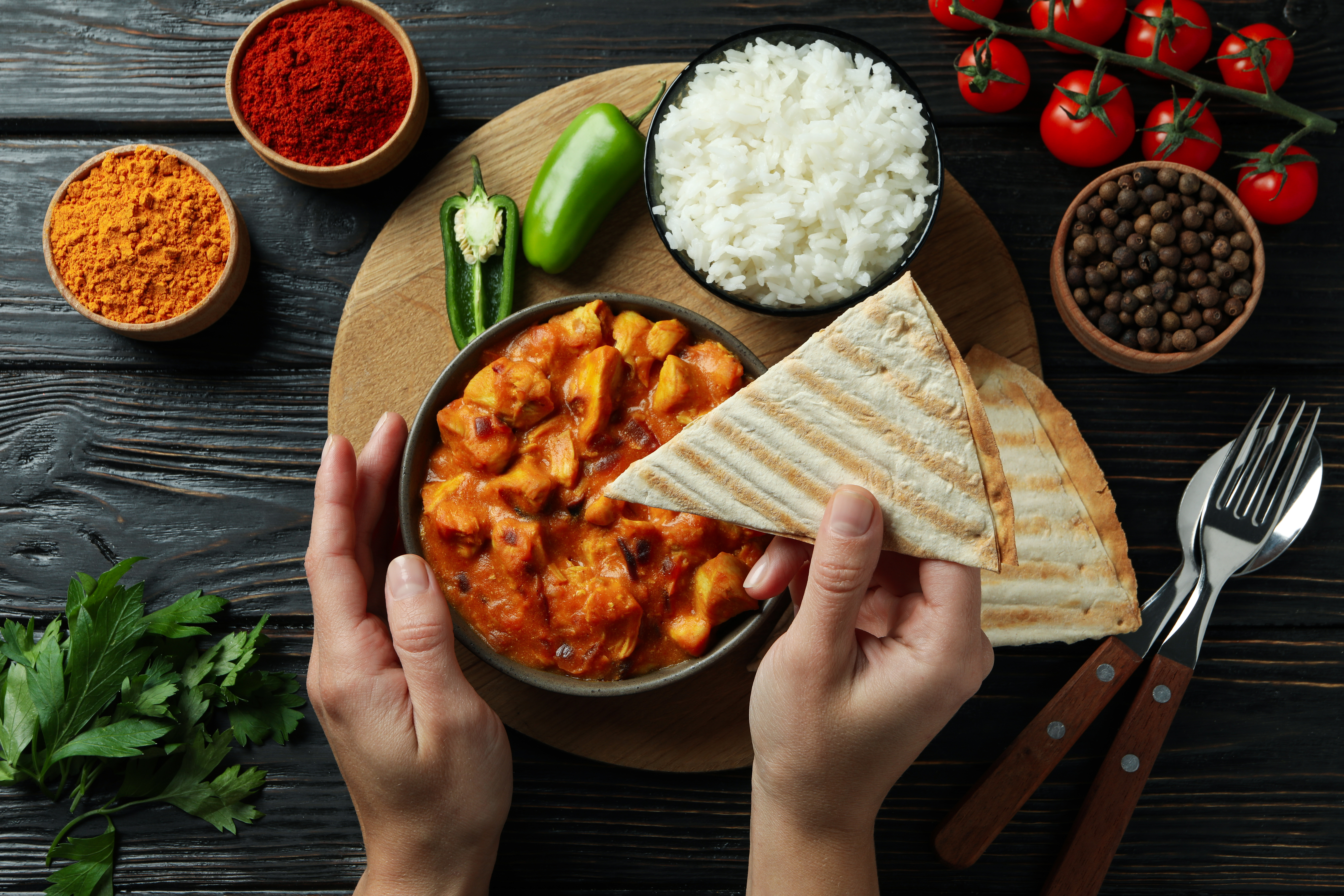 Arranged Food and Objects