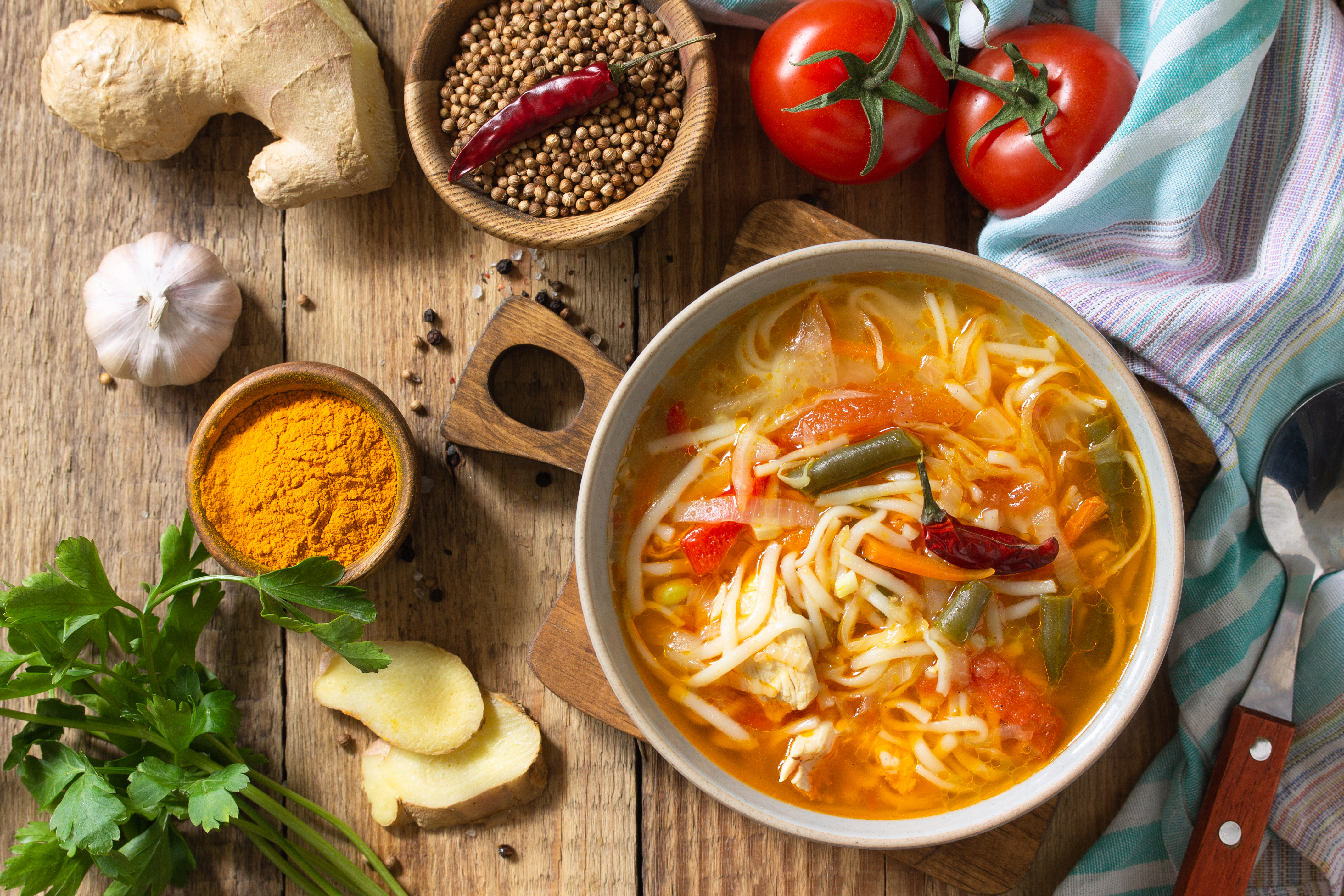 Arranged Food and Objects