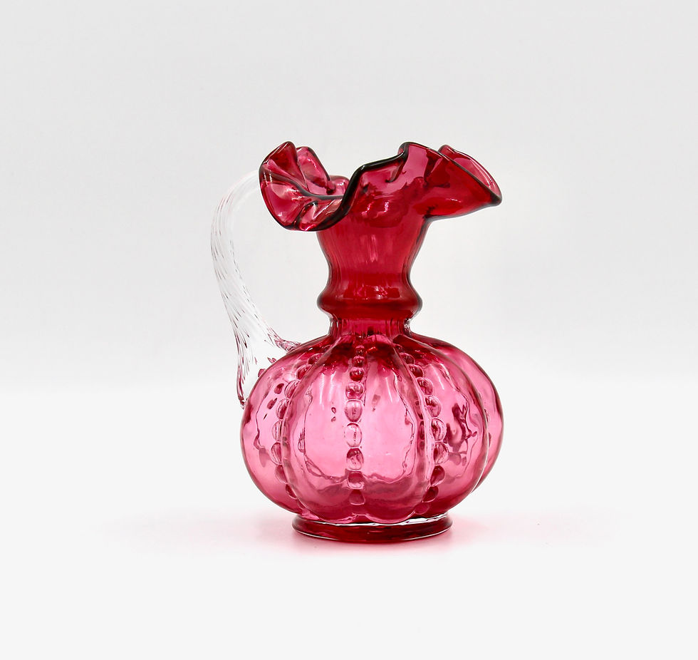 Thumbnail: Vintage FENTON Small Handblown Cranberry Glass Jug