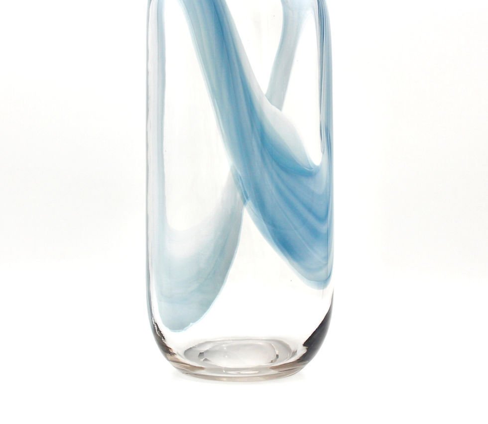 Thumbnail: Large Handblown Art Glass Bottle Vase - 37.5cm