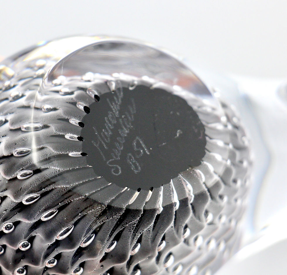 Thumbnail: Vintage MARCOLIN Crystal (Sweden) Sfumato Technique Bird Sculpture/Paperweight