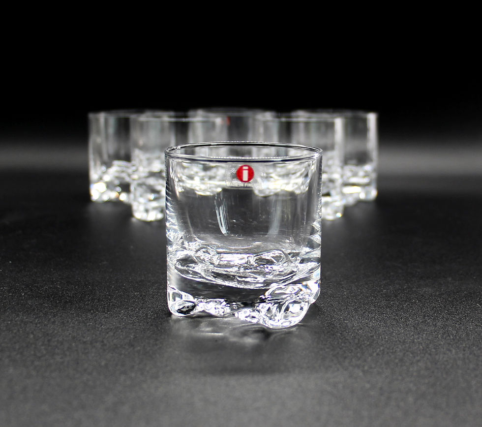Thumbnail: Set of 6 Vintage IITTALA 'Gaissa' Small Glasses Designed by Tapio Wirkkala