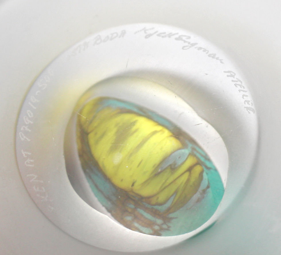 Thumbnail: Rare KOSTA BODA Art Glass "Cup & Saucer" Sculpture by Kjell Engman #979019