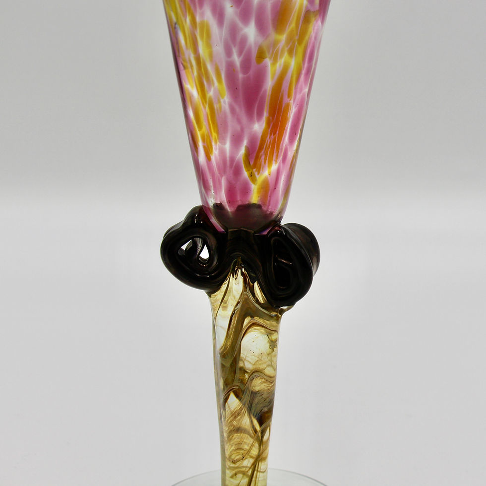 Thumbnail: Handblown Art Glass Champagne Goblet