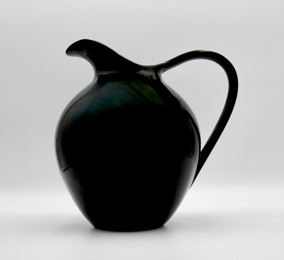 Thumbnail: Large Black Ceramic Water Pitcher