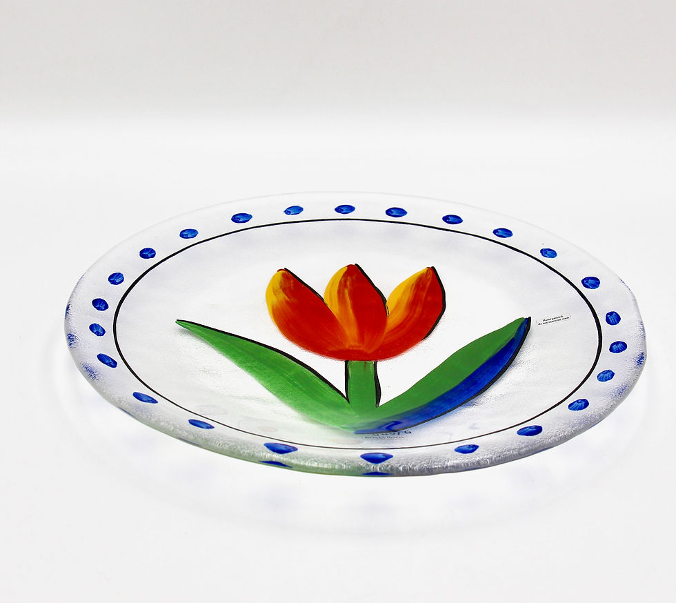 Thumbnail: Large KOSTA BODA Sweden Orange "Tulip" Platter by Ulrica Hydman Vallien - 33cm