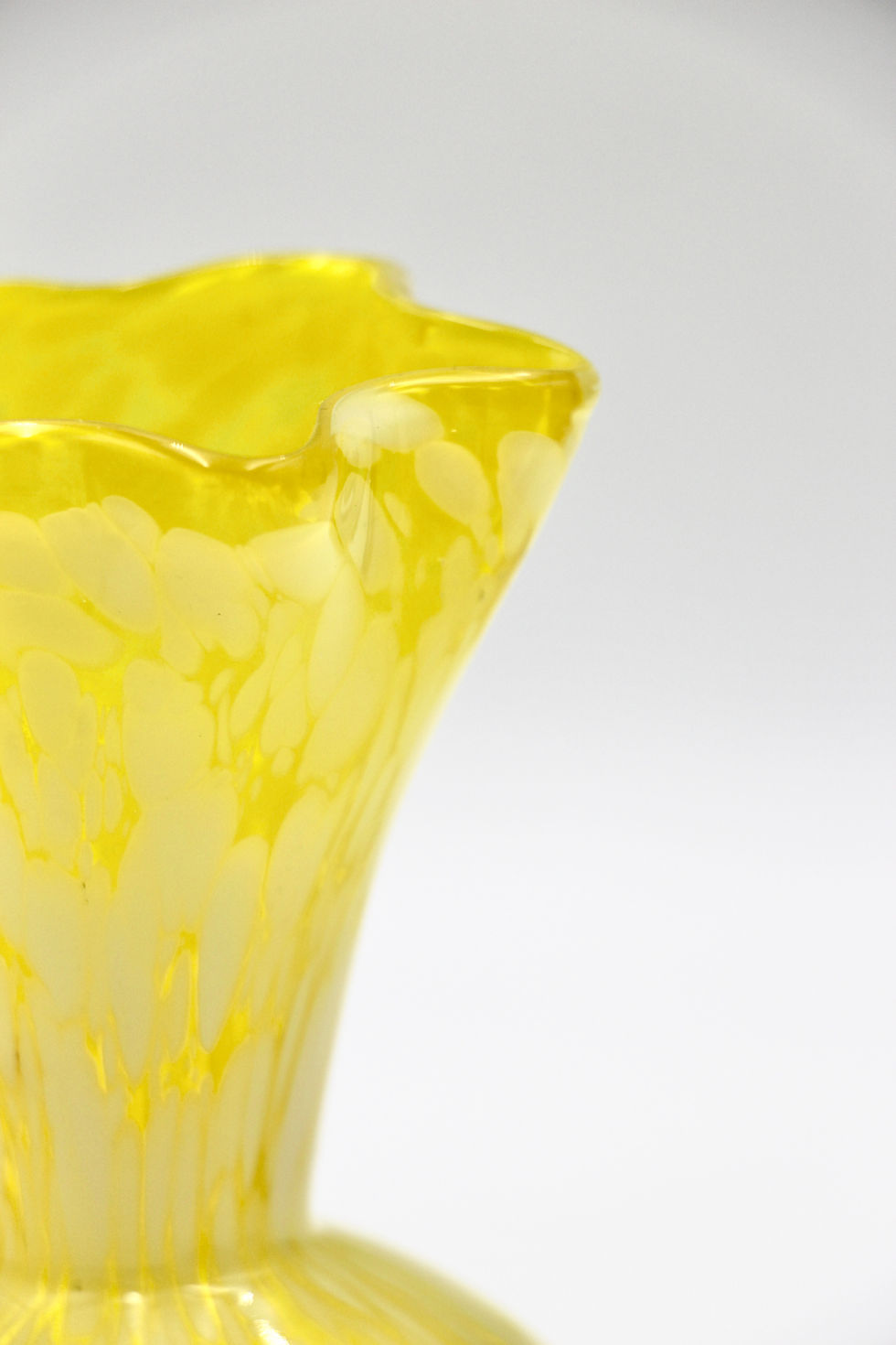 Thumbnail: Small Vintage Handblown Yellow Art Glass Vase