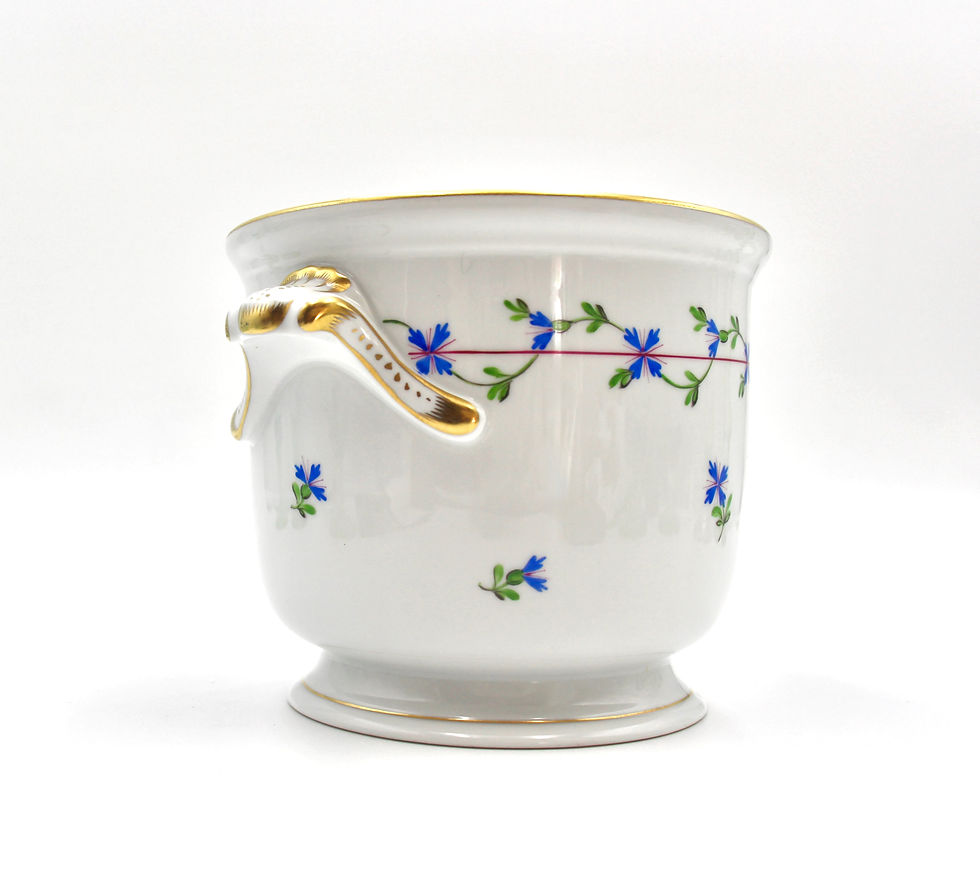 Thumbnail: HEREND 'Cornflower Blue Garland' Jardiniere or Cachepot #7214