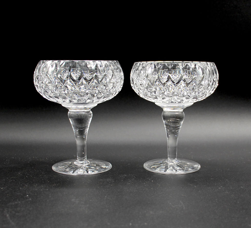 Thumbnail: Set of 4 Vintage E&L Edinburgh Crystal Champagne Coupes circa 1930's