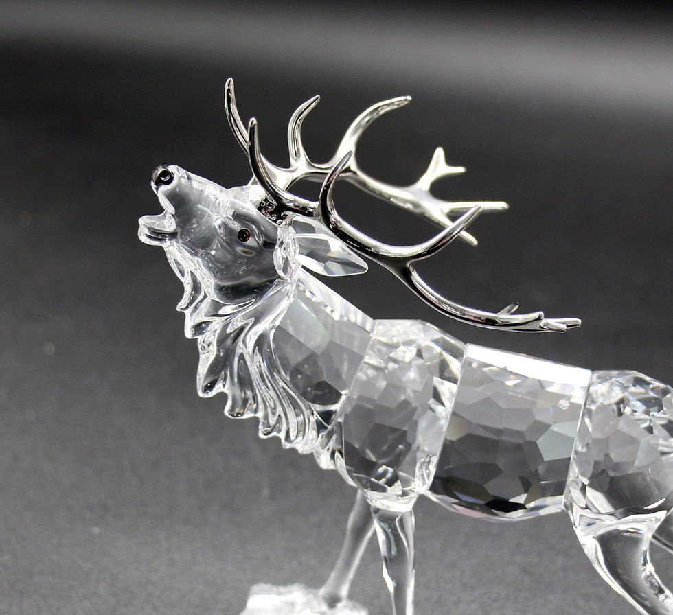 Thumbnail: Boxed SWAROVSKI Crystal Stag Deer Figurine with Silvered Antlers #291431 - 14cm