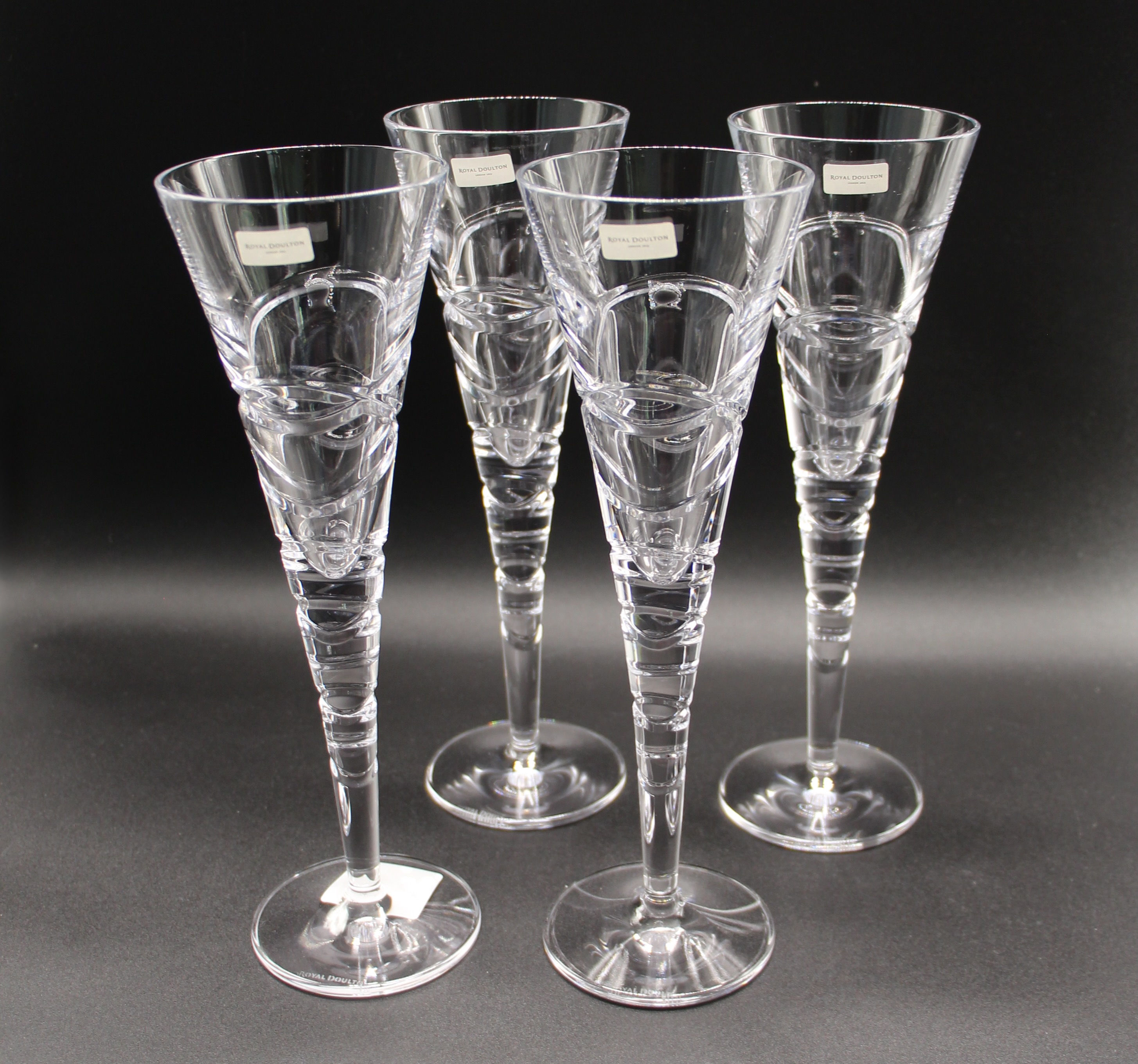 ROYAL DOULTON 'Saturn Nouveau' Flutes Set of 4 - New in Box