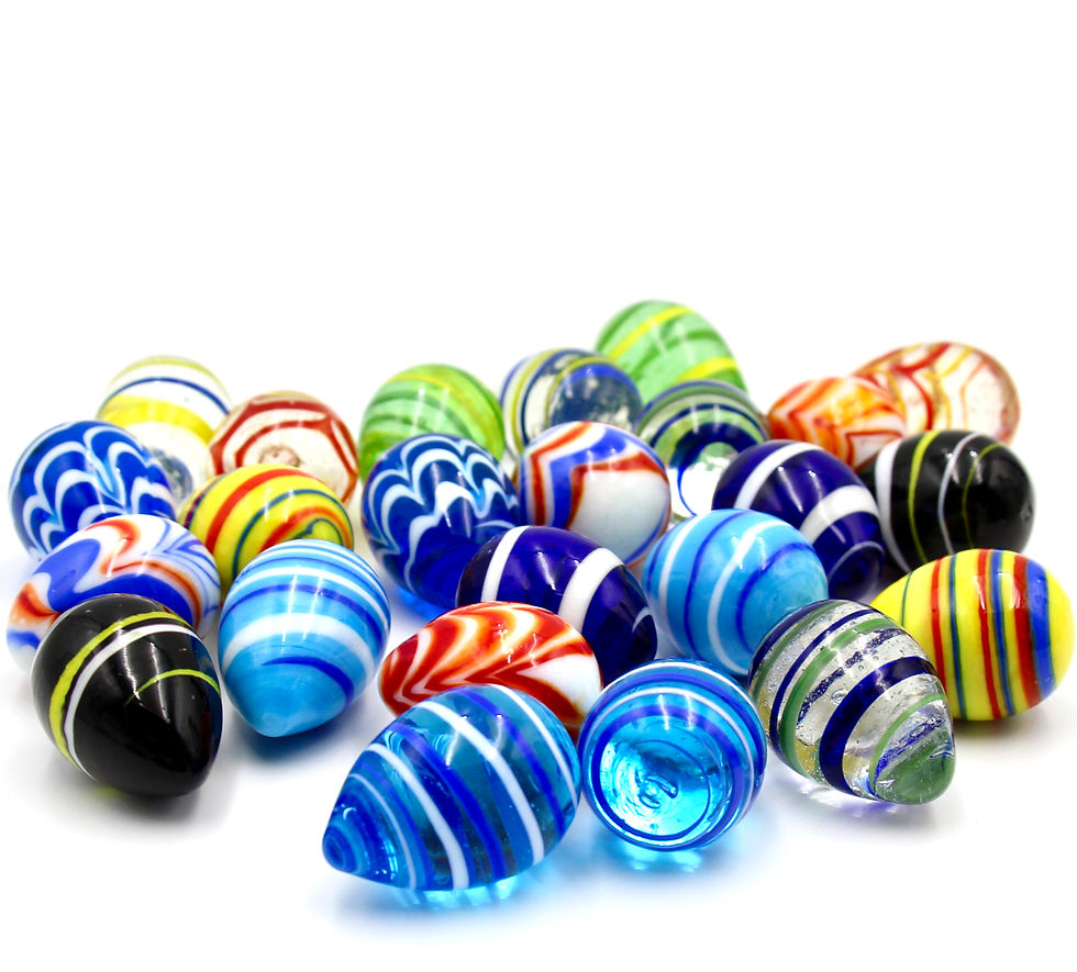 Thumbnail: Vintage Murano Style Art Glass Mini Decorative Eggs - price per set of 12