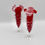 Thumbnail: Vintage Red Cased Art Glass Vases with Ruffled Rim - price per vase