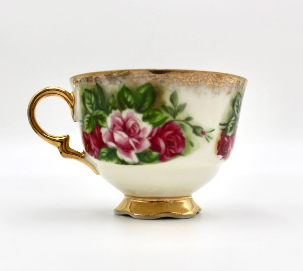 Thumbnail: Mid Century NBS Japan Porcelain Trio with 24k Gold Trim