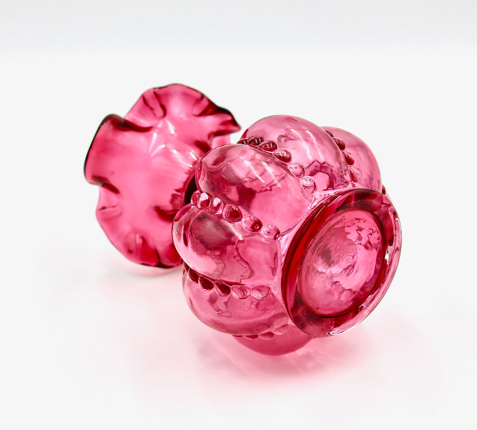Thumbnail: Vintage FENTON Small Handblown Cranberry Glass Jug