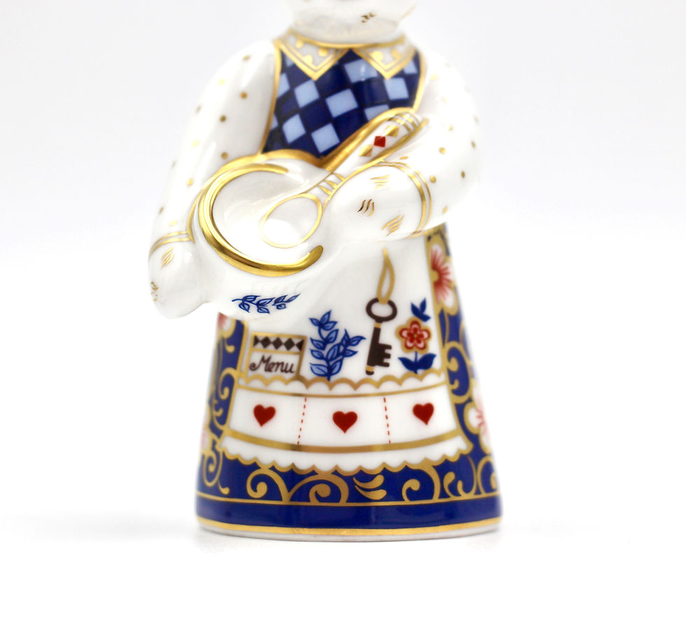 Thumbnail: Vintage ROYAL CROWN DERBY Miniature "Teddy Bear Cook" Figurine Boxed