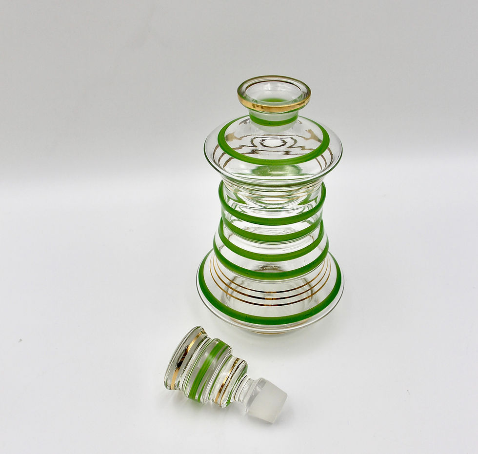 Thumbnail: Vintage Czechoslovakian Decanter and Six Shot Glasses