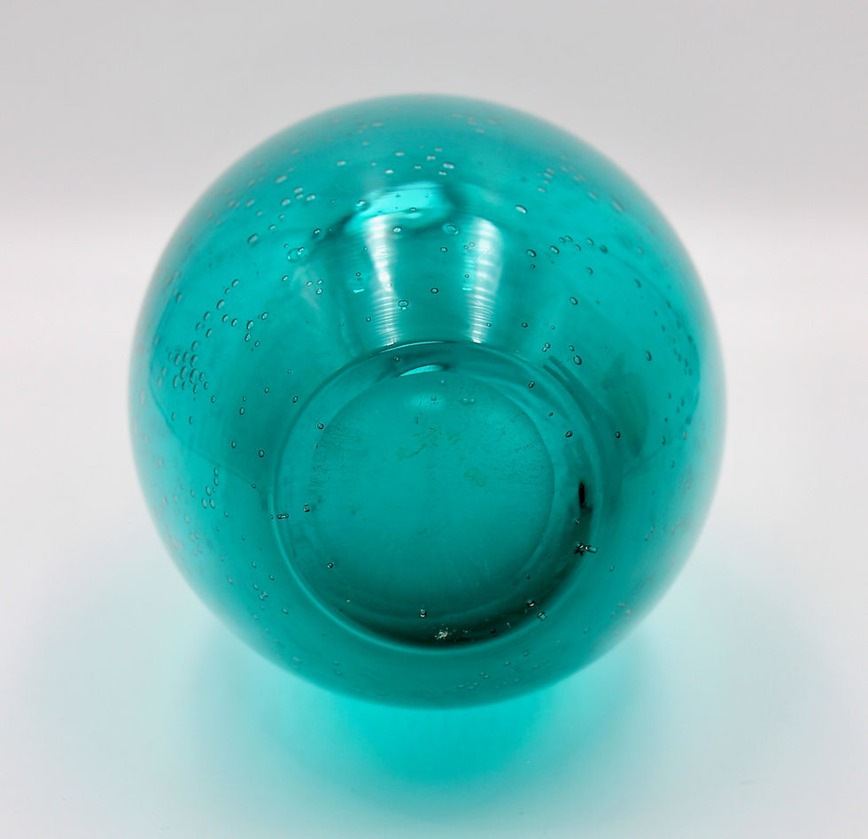 Thumbnail: Tall Handblown Vintage Art Glass Bubble Vase 39.5cm