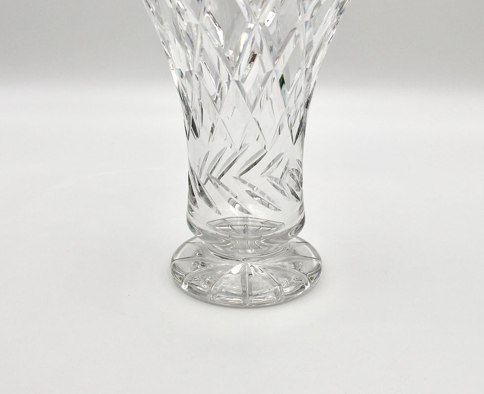 Thumbnail: Vintage Cut Crystal Footed Trumpet Vase
