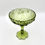 Thumbnail: Vintage FENTON 'Cabbage Rose' Green Glass Pedestal Dish or Comport 19.5cm